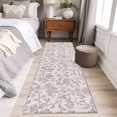 thumbnail image 5 of Farmhouse Flower Large Area Rugs for Bedroom Living Room, Soft Non Slip Carpet Bedside Rug, Botanical Vintage Purple Leaf Plant Rectangular Floor Cover Kitchen Accent Rug 2'x6' for Dining Room/Office, 5 of 9