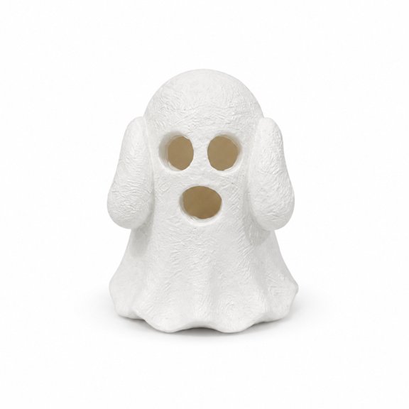 YuanGuangQ Halloween Ghost Resin Sculpture Set, LED Lighted Figurine Set Tiered Tray Tabletop Home Decor, for Tiered Tray Mantel Shelf Living Room Home Holiday Decoration