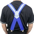 thumbnail image 3 of High Quality 2 inch Men's Blue Reflective Suspenders Partial Elastic X-Back Adjustable Brace, 3 of 5