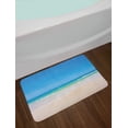 thumbnail image 2 of Ocean Bath Mat, Golden Sandy Paradise Beach Sea and Sunny Sky Scene Secret Dream Space Nature Image, Non-Slip Plush Mat Bathroom Kitchen Laundry Room Decor, 29.5 X 17.5 Inches, Cream Blue, Ambesonne, 2 of 2