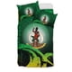 thumbnail image 3 of Vanuatu Juego de Funda Nórdica - Escudo de Vanuatu Onda e Hibisco Verde, 3 of 5