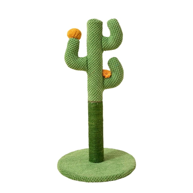 Cactus Cat Scratcher with Sisal Poles Vertical Scratching Post Climbing Frame Toy for Indoor Cats