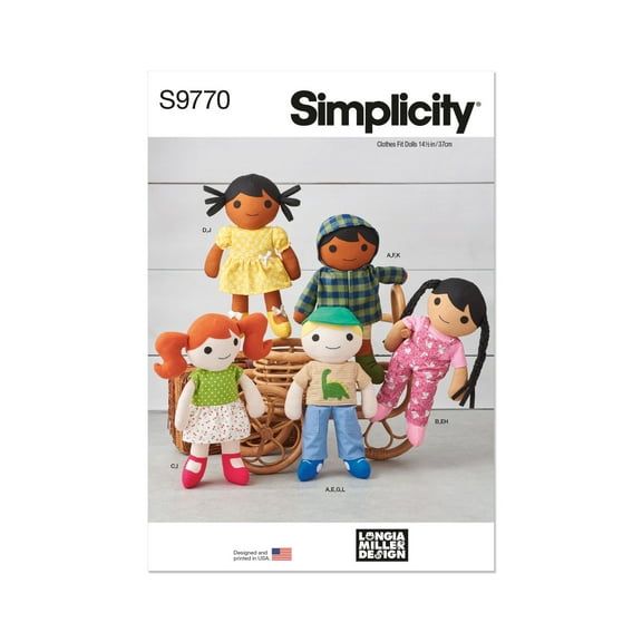 Simplicity Sewing Pattern 9770 Doll Clothes, Toys One Size