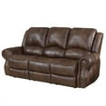 thumbnail image 4 of Navarro  Saddle Brown Faux Leather Reclining Sofa, 4 of 11