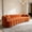 Orange, variant on Shaiaield 99" Orange Oversized 3 Seater Couch with 2 Throw Pillows,Upholstered Bubble Channel Tufted Couch,Modern Cloud Couch for Living Room, Apartment