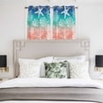 thumbnail image 3 of Blue Teal Pink Ombre Coastal Kitchen Curtains Window Panels, Nautical Beach Starfish Coral Summer Insulated Window Treatment Curtain, Grommet Curtains for Bedroom/Living Room, 2 Piece 52"Wx45"L, 3 of 8