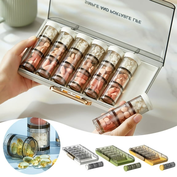 Weekly Pill Organizer under $5! CQCYD Weekly Pill Organizer, 21 Compartments Sealed Medicine Box, Portable Daily Pill Dispenser for Travel, Three Meals a Day Medication Case