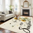 thumbnail image 3 of 6x9 Area Rugs for Living Room, Sunflowers Pastoral Non Slip Area Rugs for Kitchen Bedroom Entryway, Bees Country Botanical Retro Beige Washable Carpet Runner Rug Floor Mats for Bedroom Home Decor, 3 of 9