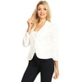 thumbnail image 2 of Women's Casual Office 3/4 Long Sleeve Open Front Blazer Jacket Made in USA S-3XL, 2 of 5