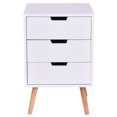 thumbnail image 1 of Costway White Side End Table Nightstand w/ 3 Drawers Mid-Century Accent Wood, 1 of 7
