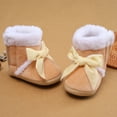 thumbnail image 3 of SYNPOS Infant Toddler Baby Girl Bow Winter Fleece Booties Anti-slip Newborn Snow Shoes, 3 of 7