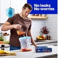 thumbnail image 3 of Gallon freezer bags, double zipper seal - 200 pieces, (4 packs of 50 each) thick plastic storage bags - reusable gallon food storage bags, for food, meat, vegetables, fruits storage - microwave safe,, 3 of 5