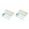 thumbnail image 3 of Kearding ¡Novedad de 2021! Juego de cubiertos de de 4 Uds., cuchillo de paja de trigo, tenedor, palillos, cuchara, vajilla portátil con caja de Type6 NO6 Kearding CBP592543, 3 of 6