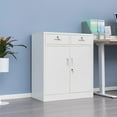 thumbnail image 3 of CMY Metal Storage Cabinet, Locking Storage Cabinet with Doors and Adjustable Shelves for Office, Garage, Home-White, 3 of 8