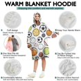 thumbnail image 5 of Baseball Football Pattern Wearable Oversized Blanket,Wearable Blanket Hoodie for Adults,Cozy Hooded Blankets with Super Pockets,Super Warm Fuzzy Pullover for Women & Men, 5 of 6