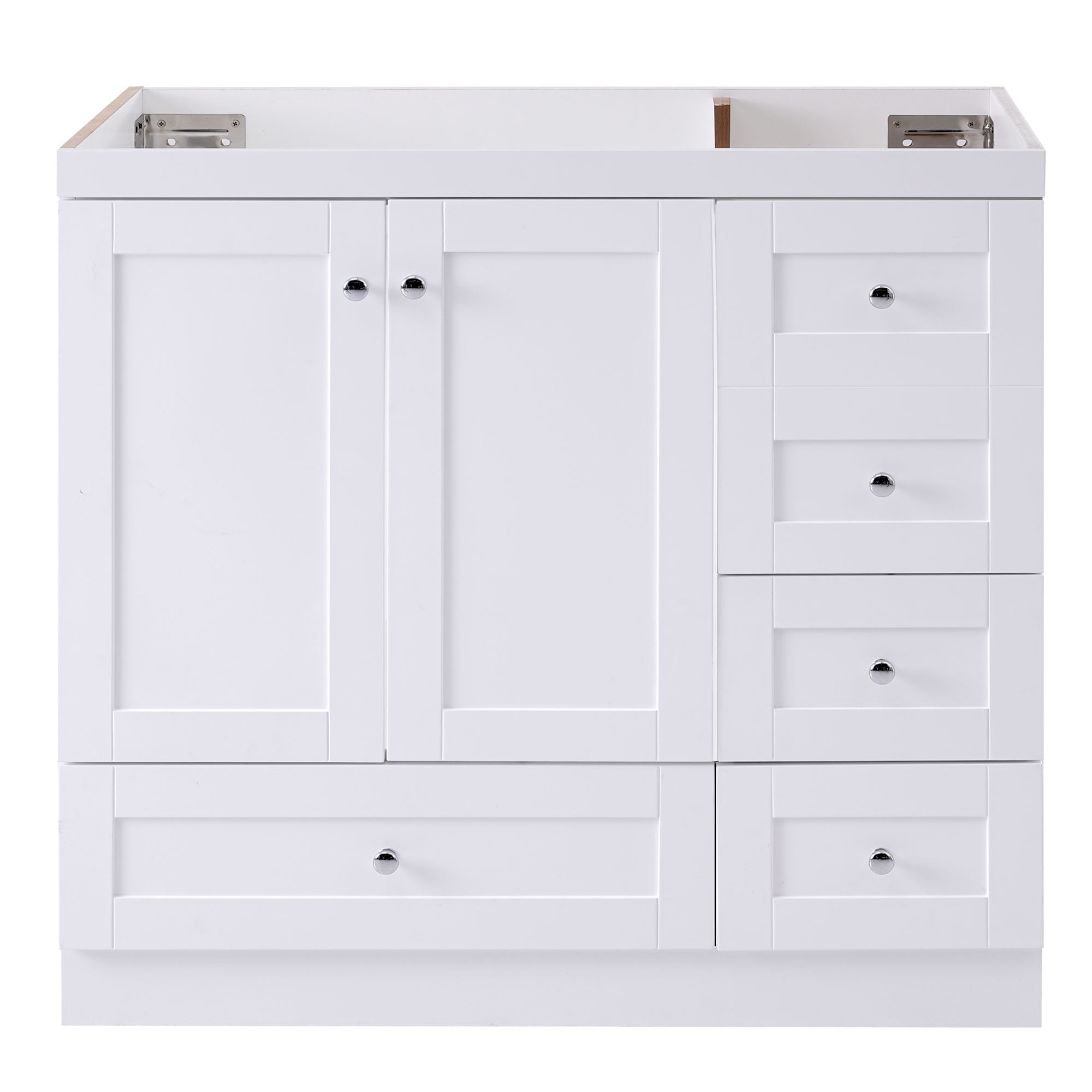 Euroco 36" White Bathroom Vanity(Sink not included)