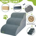 thumbnail image 5 of 5-Step Fleece-Grey Dog Stairs for 24"-30 Inch Couch Bed, Non-Slip Sturdy Ramp, Gray, 5 of 6