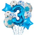 thumbnail image 3 of 11 globos de helio para decoración de fiestas de cumpleaños de fútbol, de 32 pulgadas, color verde y azul, para niños y niñas, 3 of 5