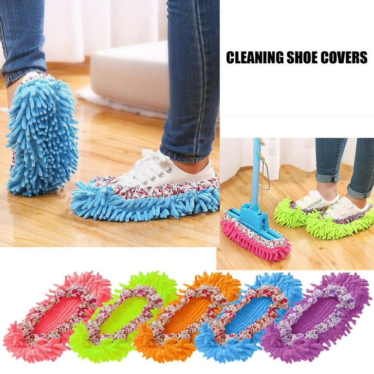 Washable Mop Slippers Microfiber 2x Lazy Foot Socks Cleaner Foot Shoes for