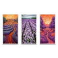 thumbnail image 2 of Designart "Lavender Fields Sunset Glow I" Lavender Framed Wall Art Set Of 3 - Purple Traditional Frame Canvas Set For Living Room Decor, 2 of 6