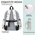 thumbnail image 5 of Multicolor Dog Paw Print White Pattern Cute School Backpack with Padded Back and Adjustable Shoulder Straps 13.4"x11"x4.7", 5 of 5