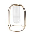 thumbnail image 1 of Glass Vases with Metal Frame Modern Rose Gold Frame Cylinder Clear Vase Planter Terrariums Flower Holder Decorations, 1 of 7