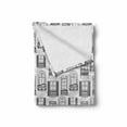 thumbnail image 2 of Geometric Soft Flannel Fleece Throw Blanket, Apartment Building Urban Architecture European Windows City Town Illustration, Cozy Plush for Indoor and Outdoor Use, 60" x 80", Grey White, by Ambesonne, 2 of 6