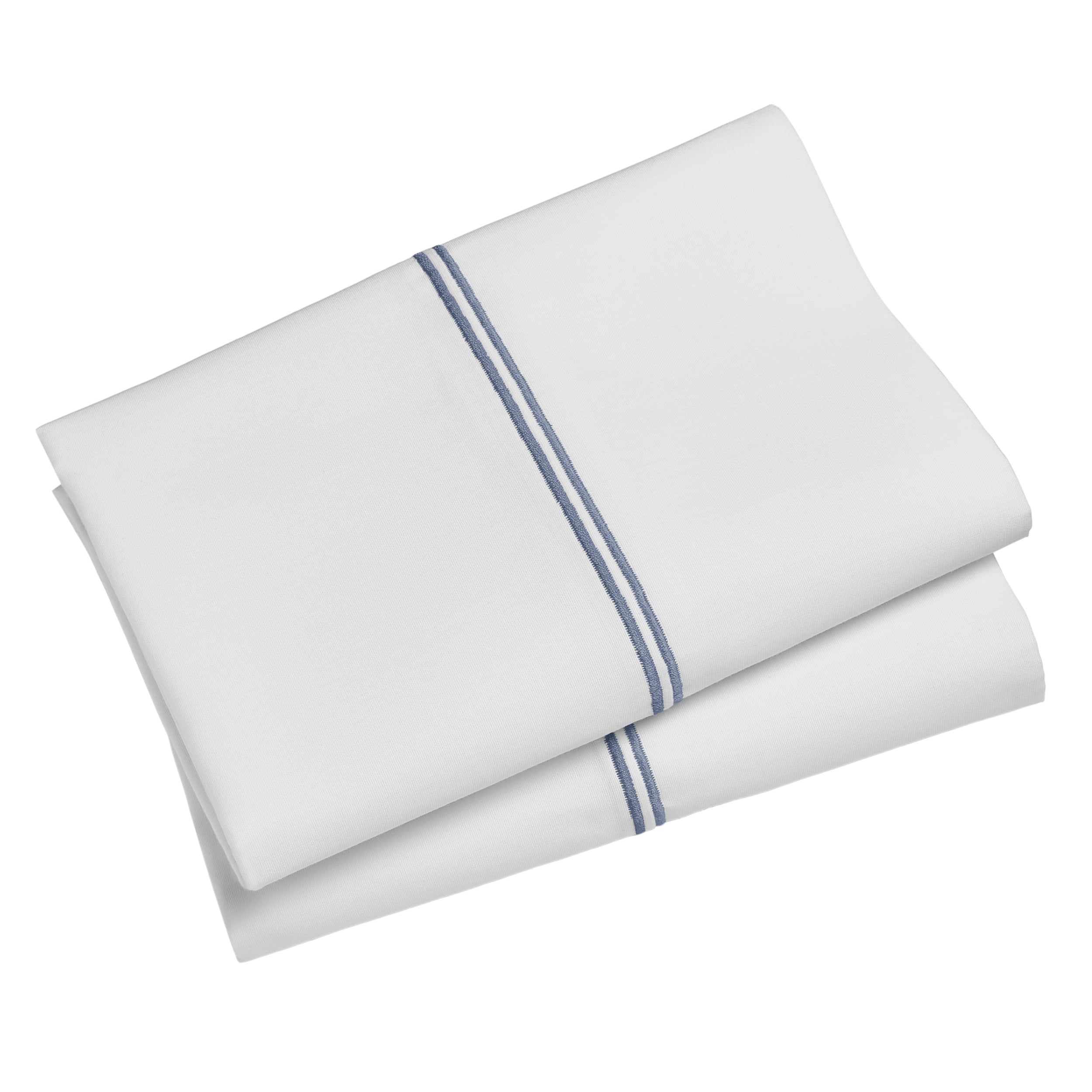 Hotel Style 4-Piece 300 Thread Count Gypsum/Washed Indigo Pima Cotton Bed Sheet Set, King , Double marrow Hem , Adult/Teen