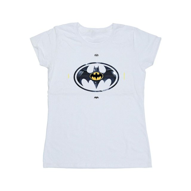 DC Comics Womens le T-Shirt en Coton avec Logo en Métal Flash Batman
