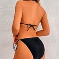 thumbnail image 4 of Bikinis sexys de dos piezas con tiras en el cuello y cadena de triángulos para mujer, trajes de baño de dos piezas con aros y talle alto, 4 of 5