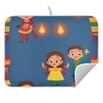 thumbnail image 3 of New Year Design Children Dish Drying Mat for Kitchen, Quick Drying Absorbent Soft Durable 16" x 18", 3 of 10
