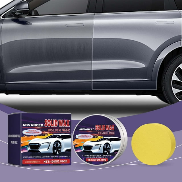 Cera sólida para pulido de coches | Cera suave multi-superficie para protección de pintura en coches, motocicletas, camiones | Brillo duradero, resistente al agua, aplicación fácil | Cera universal