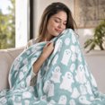 thumbnail image 5 of Halloween Ghost Blanket,29.5x39.4 Inch Cute Soft Throw Blankets Gift for Women Men,Faux Flannel Blanket for Sofa Lounge,Office Nap Break,Light Blue, 5 of 9