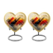 SUBSH Unique Theame - Small Heart Urn - Human Urns for Ashes - Urns for Human Ashes Adult Female - Ashes Holder - Cremation Urns for Burial (Size - 3 inch Pack of 2)