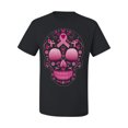 thumbnail image 2 of Wild Bobby Pink Breast Cancer Sugar Skull Breast Cancer Awareness Men Tee, Black, Small, 2 of 6