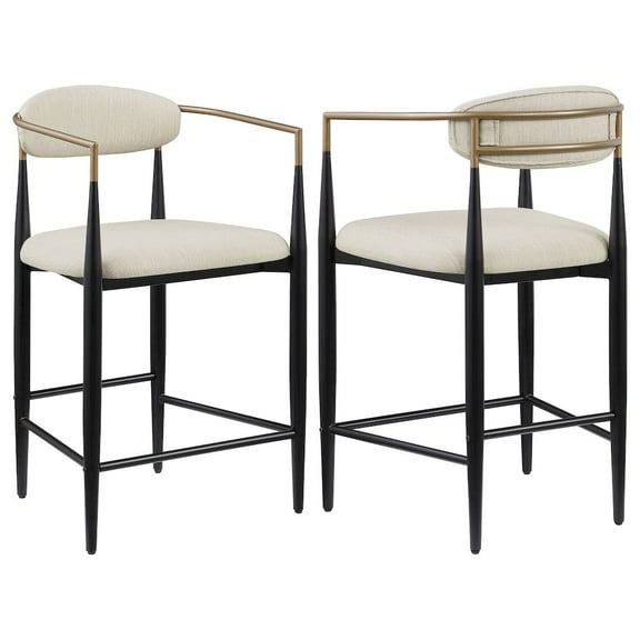Plethoria Home Upholstered Stool with Metal Leg