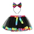 thumbnail image 3 of WOYY Little Girls Party Rainbow Tutu Skirt Ballet Dance Puffy Tulle Skirt with Headband, Sizes 4-6, 3 of 5