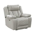 thumbnail image 4 of OakvillePark Orinthal Faux Leather Power Reclining Chair with LED and Charging Ports, Gray, 4 of 17