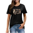 thumbnail image 1 of Mujeres Manga Corta de Verano Tops Pascua Impresa Cuello Redondo, Blusa de Moda Casual para la Primavera, 1 of 5