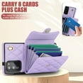 thumbnail image 6 of Case for Samsung Galaxy Note 20, Crossbody Wristlet Case Wallet with RFID Blocking Card Slots KickStand Flip Folio PU Leather Magnetic Protective Cover Women for Galaxy Note 20, Violet, 6 of 9