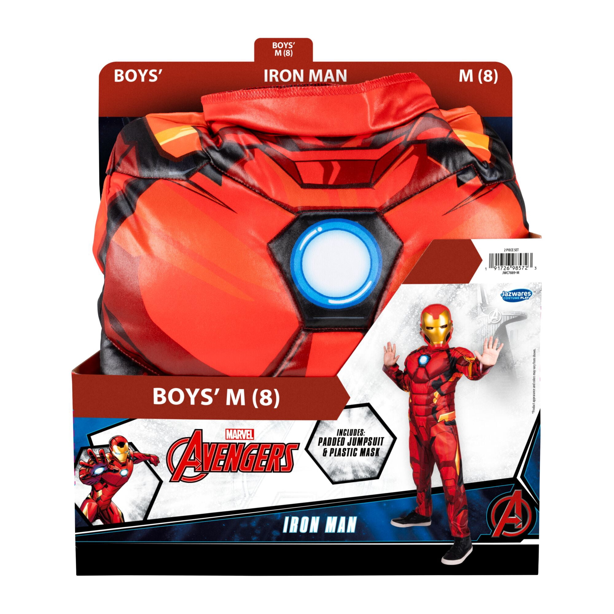 Marvel's Iron Man Halloween Costume for Children, Boy's Size M (8), by Jazwares