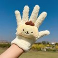 thumbnail image 1 of Lindo pequeño castor loopy guantes de felpa polar coral estudiante montar guantes de dedo mujer invierno cálido, 1 of 5