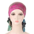 thumbnail image 6 of Clearance Sale! Womens Casual Tie Dye Head Hat Cap Headwear Muslim Turban Cap Headwrap Turban Cap Green One Size, 6 of 6