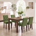 thumbnail image 2 of EOP Dining Chairs Set of 4, Modern Upholstered Fabric Dining Room Chairs, Armless Kitchen Side Chairs with Wood Legs and Padded Seat for Living Room, Bedroom, Kitchen, Green, 2 of 9