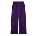 thumbnail image 6 of dazeni Girl's Elastic Waist Pants Comfy Straight Leg Sweatpants Loose Casual Baggy Pants Solid Full Length Trousers, 6 of 7