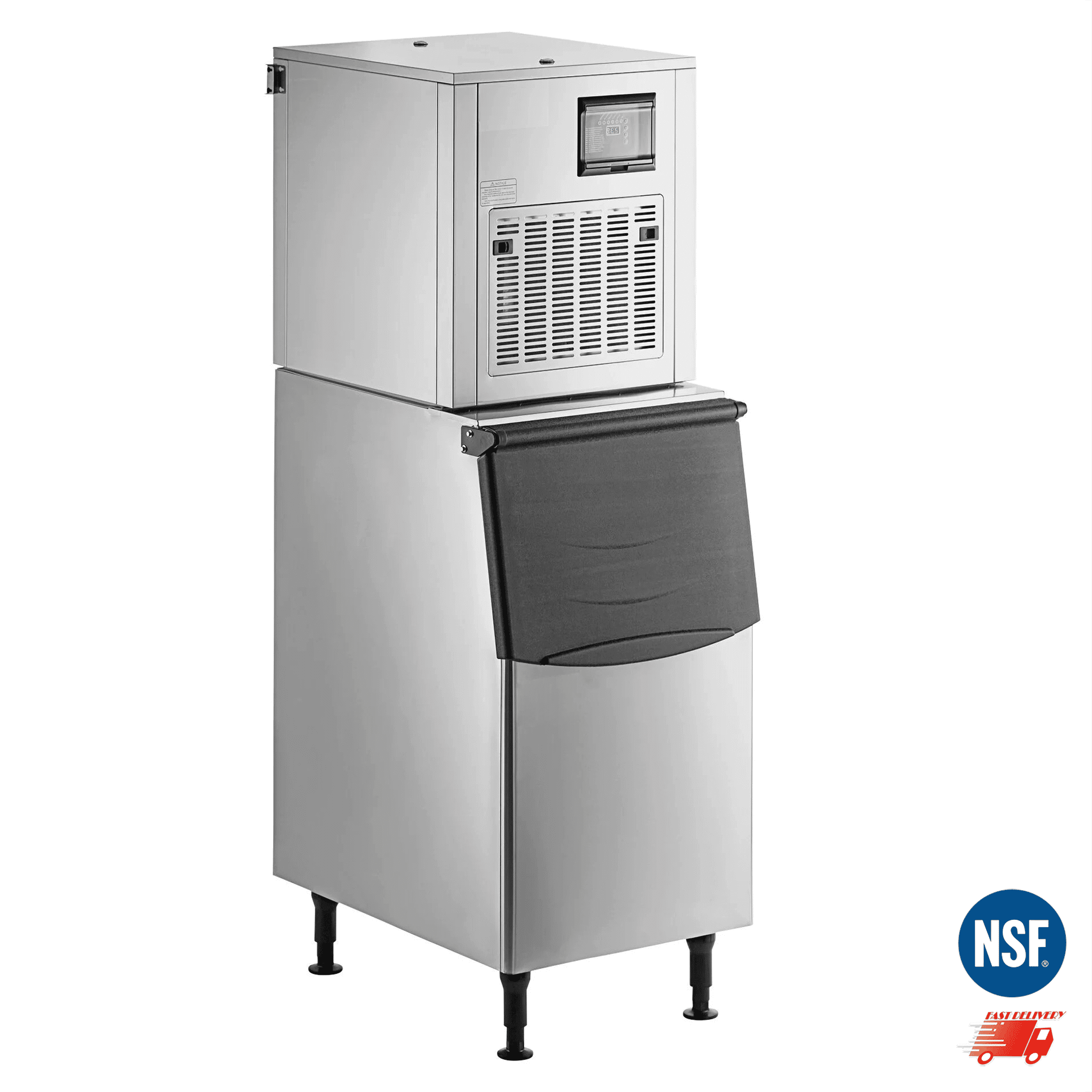 Cooler Depot NSF 550 lb Commercial Nugget Ice Maker with 275 lb Storage Bin, Model SK-559N