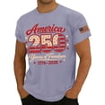thumbnail image 3 of America 250 Years T Shirts for Men Independence Day Usa Flag Print Crew Neck Short Sleeve Tshirt Big and Tall Relaxed Fit Daily Wear Workout Tops, Light Purple, #01 Light Purple, 3 of 4