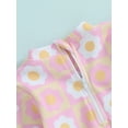 thumbnail image 6 of Aojekbee Baby Girl Swimsuit Long Sleeve Round Neck Flower Print Zip Up Bathing Suit Infant Toddler Beach Wear for Summer Spring, 6 of 9