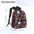 thumbnail image 2 of Honeii Halloween Skeleton Print School Backpack,Casual Lightweight Travel Rucksack Daypack,Backpacks for College High, 2 of 6