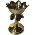 thumbnail image 2 of Brass Elegent Lotus Design Oil Lamp/Diya/Deep/Deepak With Stand (Approx. 12 cm Tall, Set of 2) Akhand Diya, 2 of 4